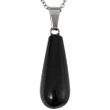 Pandantiv Onix, piatra siguranței și a încrederii, cristal natural în formă de picătură negru 30 cm 