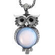 Pandantiv Cuart Opal bufnita, lantisor tennis, piatra 3.5 cm
