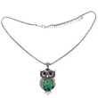 Colier cu pandantiv bufnita Mother of Pearl sau nacru sidef, lantisor tennis, piatra 3.5 cm