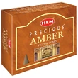 Conuri parfumate Ambra, gama profesionala HEM Mystic Amber, aroma orientală și dulce, set 10 conuri (25g) aromaterapie suport metalic inclus