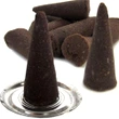 Conuri parfumate Patchouli, gama profesionala HEM,aroma fresh și orientală, 10 conuri (25g) aromaterapie suport metalic inclus
