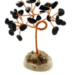Copac cristale negre Onix, suport agat natural, 8 cm