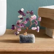Copacei decorativi Ametist, piatra divinitatii si iubirii, copacel Feng Shui din cristale pe suport de piatra, 8 cm mov 