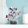 Copacei decorativi Ametist, piatra divinitatii si iubirii, copacel Feng Shui din cristale pe suport de piatra, 8 cm mov 