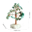 Copacel decorativ cu 68 cristale Aventurin, piatra prosperitatii, soclu praf pietre semipretioase, verde 13 cm