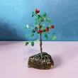 Copacei decorativi Aventurin si Carneol, pietre de prosperitate, suport piatra naturala, handmade 14 cm verde cu rosu