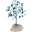 Copacei decorativi Lapis Lazuli si Turcoaze, pietre pentru echilibru si succes, suport piatra naturala handmade 15 cm cristal albastru