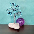 Copacei decorativi Lapis Lazuli si Turcoaze, pietre pentru echilibru si succes, suport piatra naturala 15 cm cristal albastru