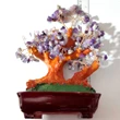 Copacei decorativ feng shui ametist XXL, piatra dragostei si protectie ganduri negative, suport ghiveci, 25-27 cm mov