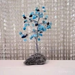 Copacei decorativi Lapis Lazuli si Turcoaze, pietre pentru echilibru si succes, suport piatra naturala handmade 15 cm cristal albastru