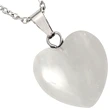 Pandantiv Cristal de Stâncă, piatra puterii și a norocului, colier cristal natural inimă alb 25 mm cu lănțișor inoxidabil