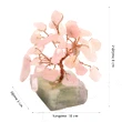 Copacei decorativi Cuart Roz, piatra iubirii pure, cristale naturale si suport pietre semipretioase, 8 cm