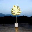 Decor frunza palma, aurie metal 23 cm