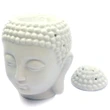 Lampa aromaterapie Buddha, vas mare pentru ardere lumanare si ulei sau tamaie, ceramica alb 14 cm