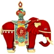 Elefantul Roșu Prosperității, statuetă feng shui 2023 anti-conflict, premium 12 cm