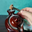 Fântâna Ceainic, suport de aromaterapie pentru conuri backflow, ceramică maro 14 cm