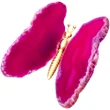 Fluture Agat pietre semiprețioase, piatra pentru relații și lărgirea cercului de prieteni, cristal natural în formă de fluture roz, 5 cm