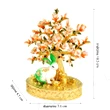 Iepure cu Floare de Piersic, statueta copac feng shui pentru noroc si dragoste, metal multicolor