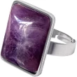 Inel ametist, piatra protecție dragoste si spiritualitate, pietre mov 2 cm dreptunghiular, reglabil