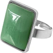 Inel Aventurin, piatra prosperității forma dreptunghiulara 2 cm verde, reglabil