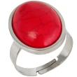 Inel Jasp roșu, piatra eliberării energiilor negative, rotund sau oval roșu 2 cm reglabil 