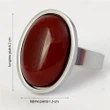 Inel Carneol, piatra energiei pozitive, forma oval 2 cm, inoxidabil și reglabil