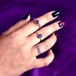 Inel Ametist, piatra fericirii 8 mm oval mov ajustabil