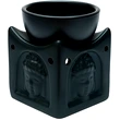 Lampa aromaterapie Budhha, suport de lumanari si ulei sau ceara, difuzor ceramica negru 85 mm