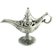 Lampa lui Aladin, gravuri florare 3D, antimoniu, vintage