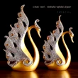 Lebede aurii, decorațiune feng shui pentru dragoste, cuplul elegant, 28 cm