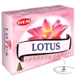 Conuri parfumate Lotus, HEM profesional Lotto, cu aroma dulce, 10 conuri (25g) aromaterapie, suport metalic inclus