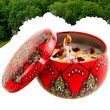 Lumanare parfumata naturala forest, cutie metal refolosibilă 80g, rosu