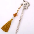 Nod mistic auriu cu bila alba, amuleta pentru noroc si dragoste, 13 cm