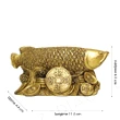 Crap norocos cu moneda prosperitatii si pepite inscriptionate cu ideograme pentru bani si cariera, statueta feng shui 13.5 cm