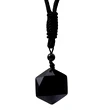 Set cadou colier piatră stea 6 colțuri obsidian și brățară 7 chakre pătrat
