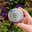 Oglindă de buzunar cu Mandala, dublă multicolor, 7 cm