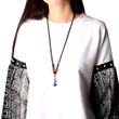 Talisman norocos pagoda, colier cu bijuterie feng shui protectie ghinion, argintiu si snur negru