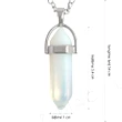 Pandantiv Opal, piatra atracției în set cu lănțisor oțel inoxidabil, cristal natural hexagonal 34 mm dublu vârf transparent 