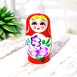 Matrioska, papusi rusesti pentru prosperitate, nunațe roșu roz11 cm