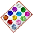 Set 12 pietre ale dorințelor, cristale k9 formă diamant mare 4.5 cm, cutie satin