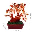 Copacei decorativi carneol, piatra contra energiilor negative, copacel Feng Shui cristale in suport ghiveci 16 cm rosu