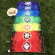 Prosop 7 chakra culori si ideograme, pentru saltea de yoga, cu absorbtie ridicata si moale la atingere, 150 cm