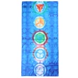 Prosop cu simbolul chakrelor, atingere delicata din microfibra, pentru plaja sau yoga pilates, 150 cm albastru