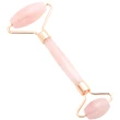 Rola masaj facial cuart roz, dispozitiv cu 2 role piatra semipretioasa pentru elasticitate piele si stimulare, 15 cm