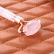 Rola masaj facial cuart roz, dispozitiv cu 2 role piatra semipretioasa pentru elasticitate piele si stimulare, 15 cm