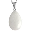Pandantiv Selenit, piatra vindecătoare a relațiilor, cristal natural oval 25 mm