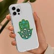 Sticker cu forța vitală cu Mâna lui Hamsa, pentru protecție, autocolant verde 5 cm