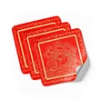 Sticker Trei Gardieni, amuletă feng shui de protecție împotriva celor trei ucideri, autocolant roșu 5 cm