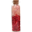Pietre semipretioase Coral si Cuart Roz, piatra protectie dragoste, sticla cilindrica decor 40g