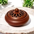 Suport aromaterapie Floral pentru conuri parfumate, vas ceramica maro sau bronz